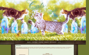 Скриншот сайта Коты воители - судьба племён
