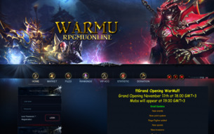 Скриншот сайта Grand open welcome WarMU Online
